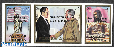 Nixon's visit to the USSR 3v [::], imperforated