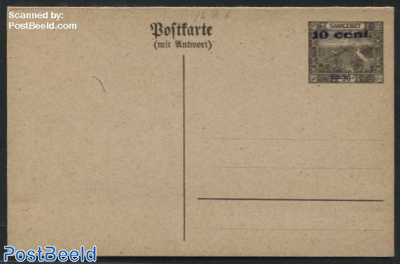 Reply Paid Postcard 10/10c on 30/30pf
