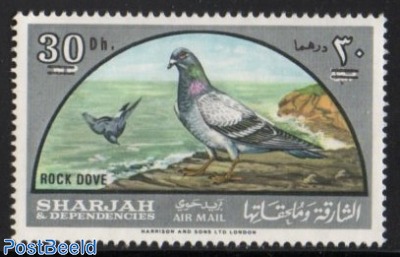 Pigeon 1v, overprinted