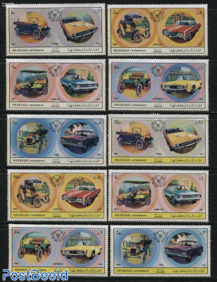 Stamp Day 10v, American cars