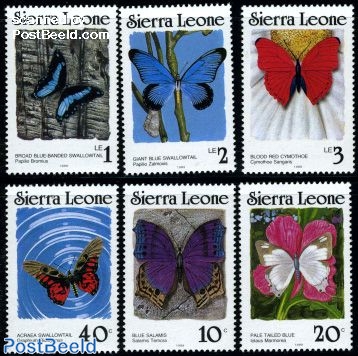 Butterflies 6v (with year 1989)