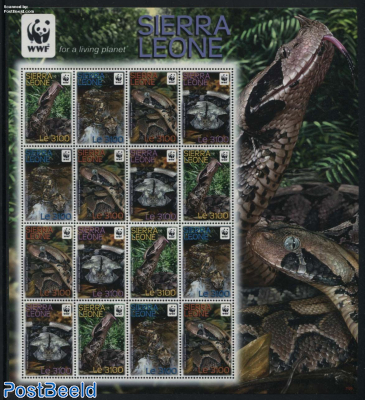 WWF, Snakes minisheet with 4 sets