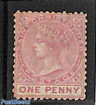 1d, lilacrosa, WM Crown-CC, Stamp out of set, without gum