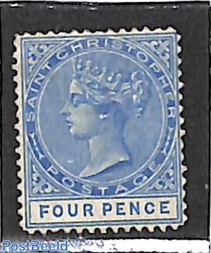 4p, Blue, WM Crown-CC, Stamp out of set
