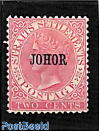 Johore, 2c overprint JOHOR