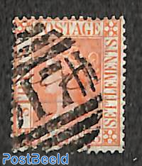 Straits Settlements, 32c, pale red, WM Crown-CC, used