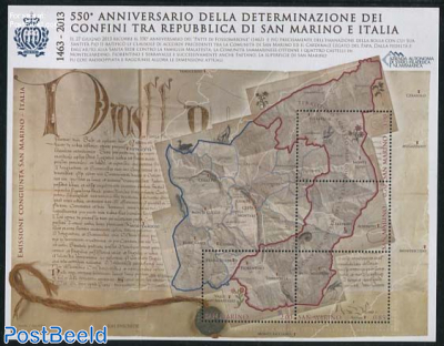 550 Years borders between San Marino and Italy 4v m/s