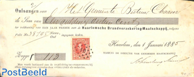 Recu Brandverzekering mij. with 10c stamp