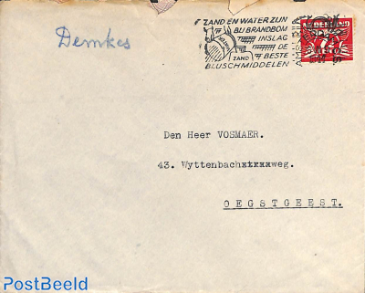 Cover with cancellation on fire prevention from Bombs