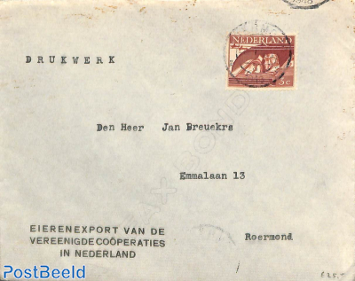Letter sent in Roermond with NVPH No. 430