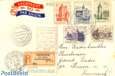 Postcard special flight 60 years Philips