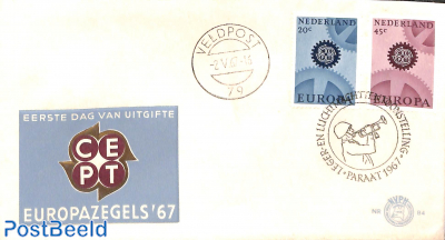 NVPH FDC 84 (normal paper) with postmark; Leger-en luchtmachttentoonstelling