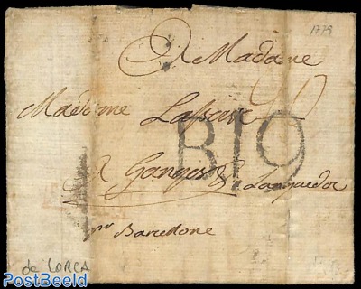 Folded letter from LORCA to Barcelona