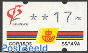 Granada 92, automat stamp 1v (face value may vary)