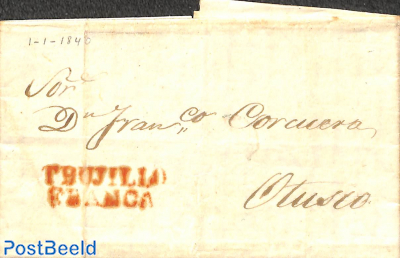 Folding letter from TRUJILLO to Otusco