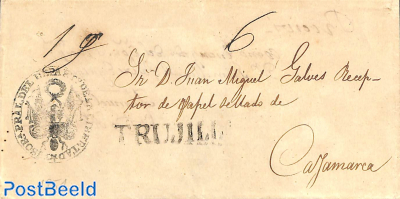 Folding letter from TRUJILLO to Cajamarca