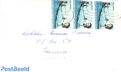 Local letter with 3x 1c stamp