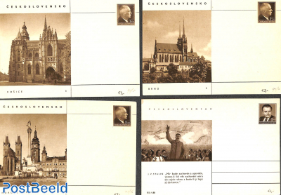 Lot with 4 illustrated postcards