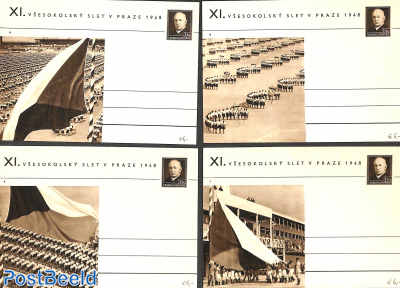 Lot with 4 illustrated postcards