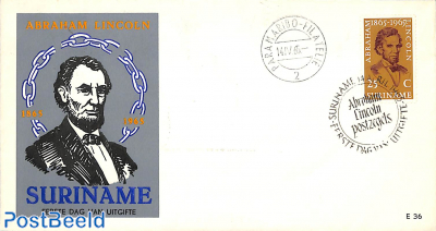 Abraham Lincoln 1v, FDC without address