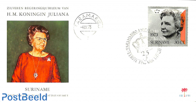 Silver jubilee 1v, FDC without address