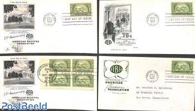 American Bankers ass. 4 different FDC's