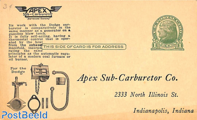 Postcard 1c, APEX Sub-Carburetor