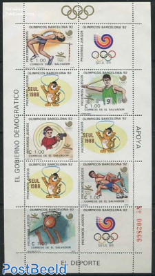 Olympic games minisheet (with 5 stamps)