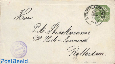 Envelope 5pf from Stuttgart to Rotterdam