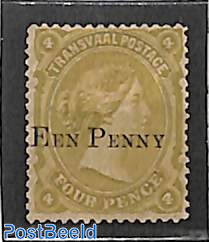 Een Penny on 4d overprint