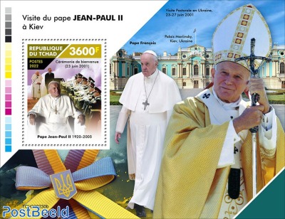 Pope John Paul II visiting Ukraine