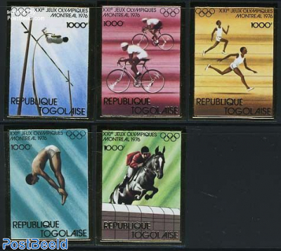 Olympic Games, 5v, gold, imperforated
