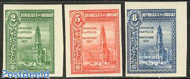 Montevideo stamp expo 3v