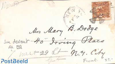 Frontside of cover with 2c stamp