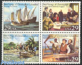 Columbus first voyage 4v [+], joint issue Italy