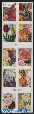 Flowers 10v s-a in foil booklet (APU)