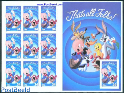 Porky Pig m/s, all stamps perforated