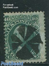10c Green, With grill, used