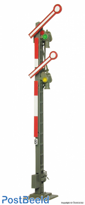Semaphore home signal, small mast, with 2 coupled arms