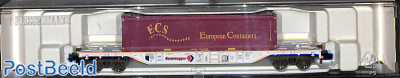 Container car with ECS container
