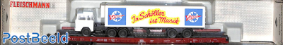 8 axle low floor wagon for the transportation of lorries and articulated lorries,  Schöller truck
