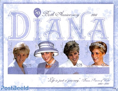 Princess Diana 4v m/s, imperforated