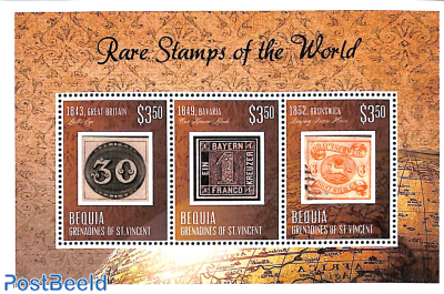 Bequia, Rare Stamps of the world 3v m/s