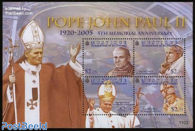 Mustique, Pope John Paul II 4v m/s