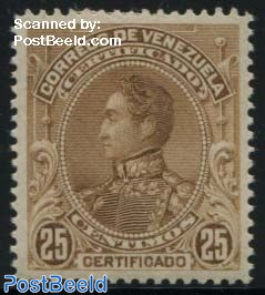 Stamp 1899, Venezuela Registered mail stamp 1v, 1899 ...