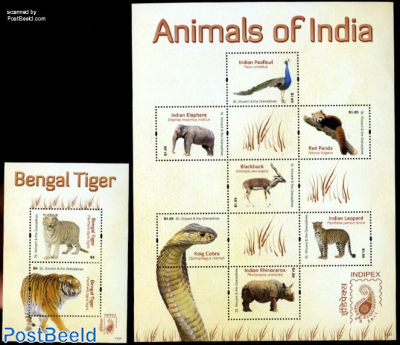 Indipex, Animals of India 9v (2 m/s)