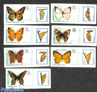 Butterflies 7v, imperforated