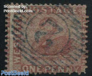 1p, Rosa, perf. 14, used