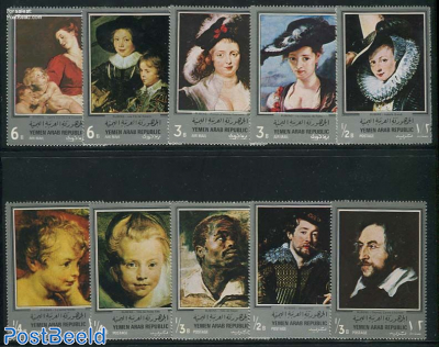 Rubens paintings 10v, silver border