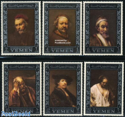 Rembrandt paintings 6v (silver as main colour)